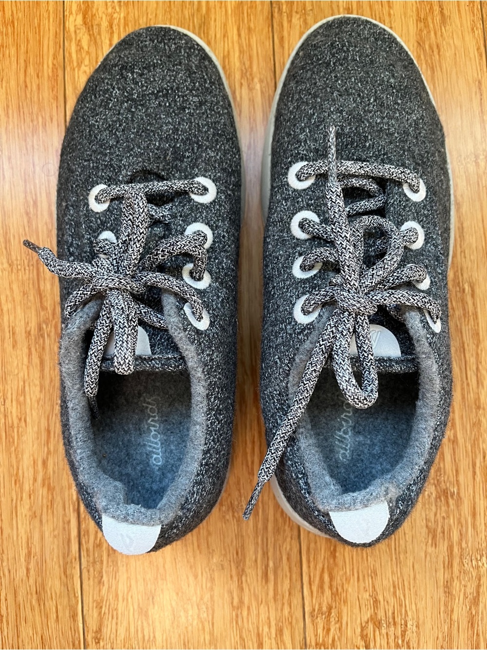 Allbirds Wool Runners Charcoal Grey Knit Lace Up Sneaker lightweight Women US 9